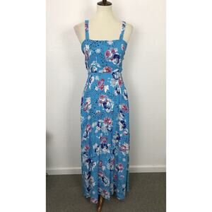 Zara Multicolor Floral Cut Out Back Maxi Tank Dress